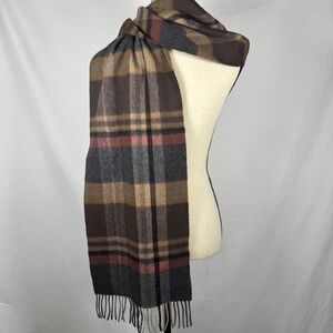 Bassin and Brown Men's Cruyff Checked Wool Cashmere Scarf